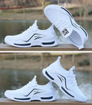 Tênis masculinos slip-on (sem cadarço) de moda — calçados esportivos para corrida, respiráveis, ideais para academia, treino, caminhada e tênis, com solado antiderrapante e design casual.