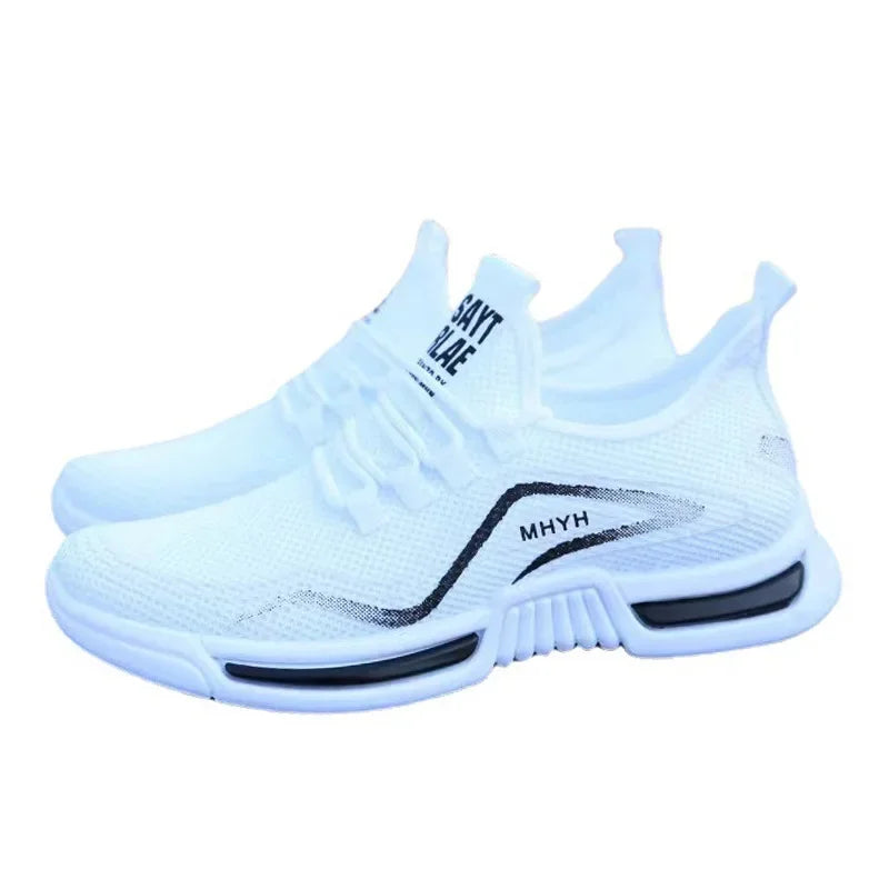 Tênis masculinos slip-on (sem cadarço) de moda — calçados esportivos para corrida, respiráveis, ideais para academia, treino, caminhada e tênis, com solado antiderrapante e design casual.